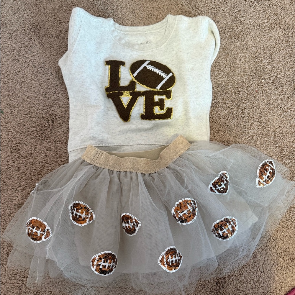 Angel Dear Sparkly Tulle Skirt and matching crew neck